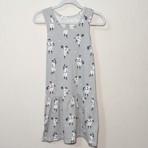Winter Water Factory Baseball Player Dress Gray Sleeveless Organic Cotton Size 8